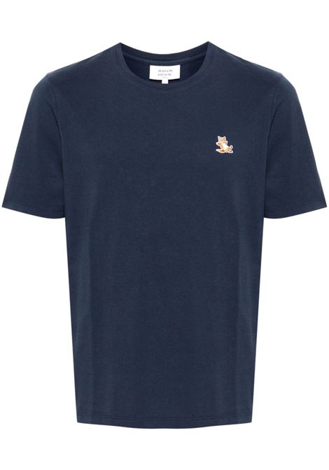 T-shirt con applicazione Chillax Fox in blu Maison kitsuné - uomo MAISON KITSUNÉ | T-shirt | LM00110KJ0008P494